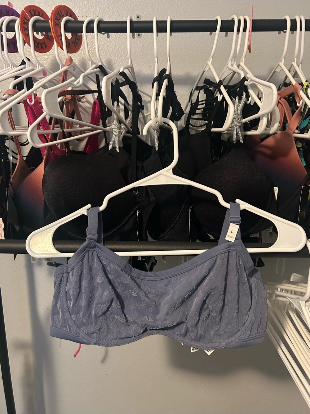 Victoria's Secret Lace-Embroidered Bralette in Dusty Blue